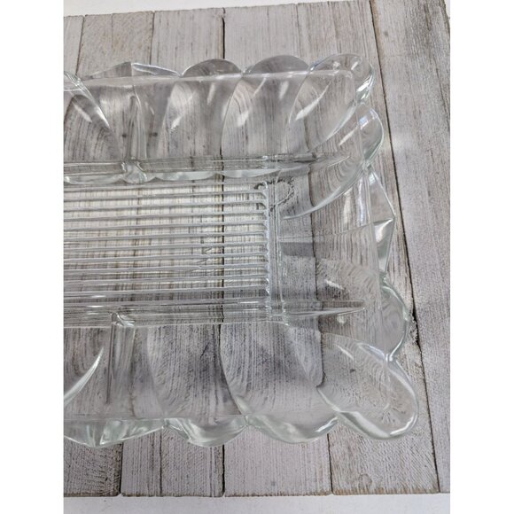 Vintage Clear Pressed Glass Relish Plate Tray 10 3/4" - Picture 3 of 7
